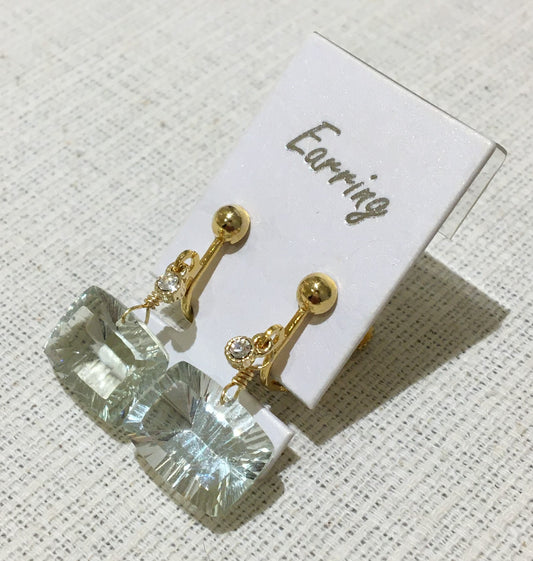 グリーンクオーツイヤリング【商品番号211】