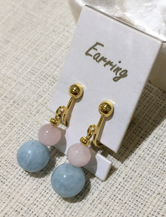 アクアマリンとモルガナイトのイヤリング【商品番号226】