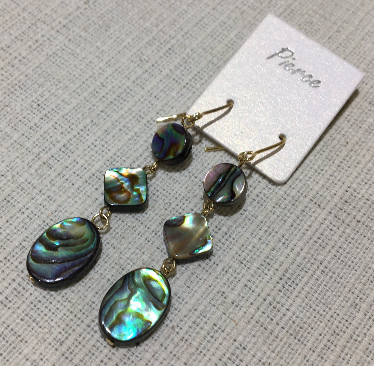 アワビ貝ピアス ステンレス【商品番号165】
