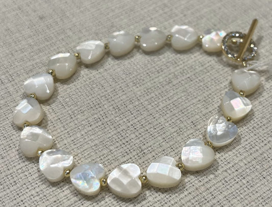 白蝶貝とヘマタイトのブレスレット【商品番号119】