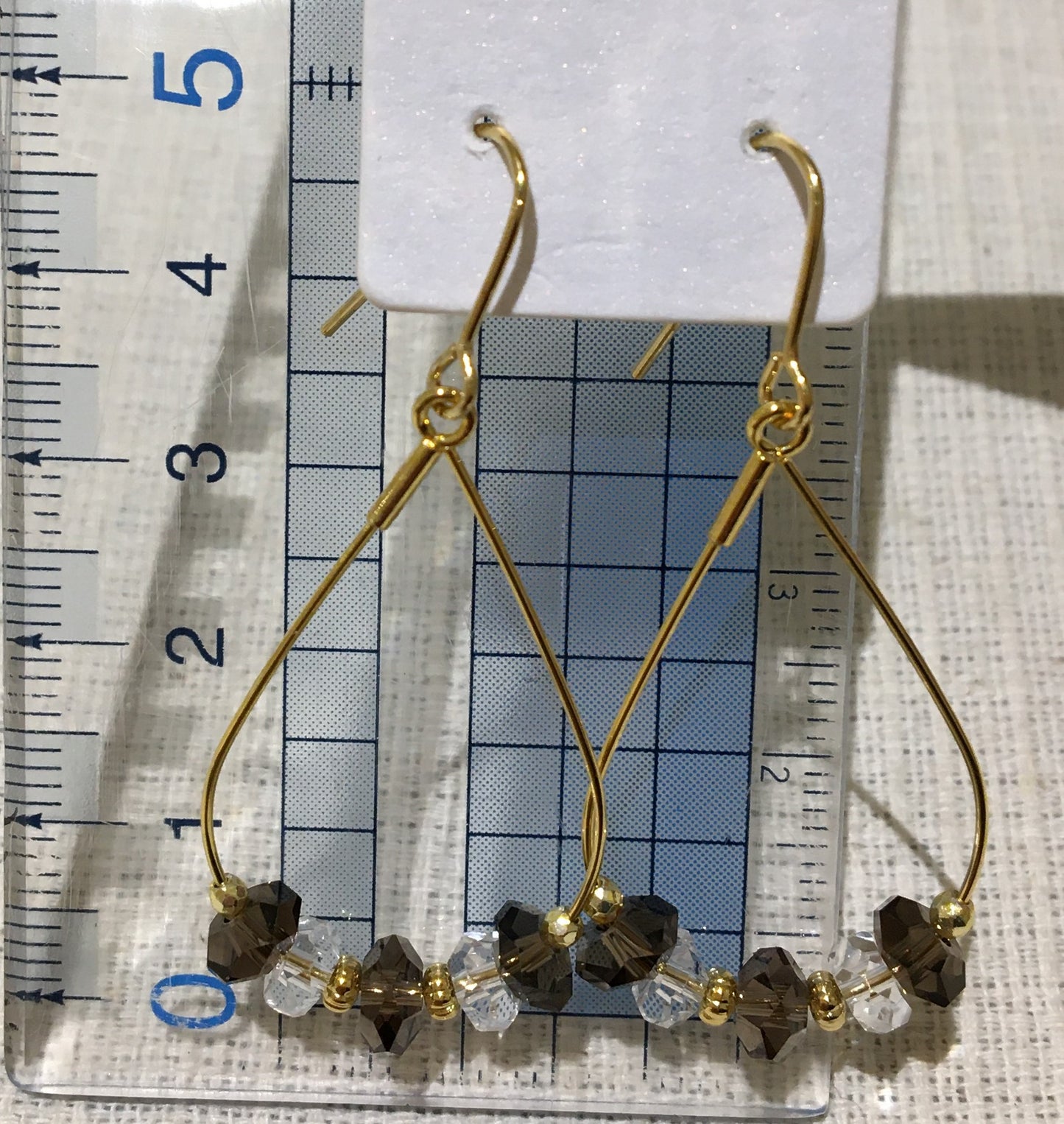 スモーキークオーツとクオーツのピアス【商品番号187】