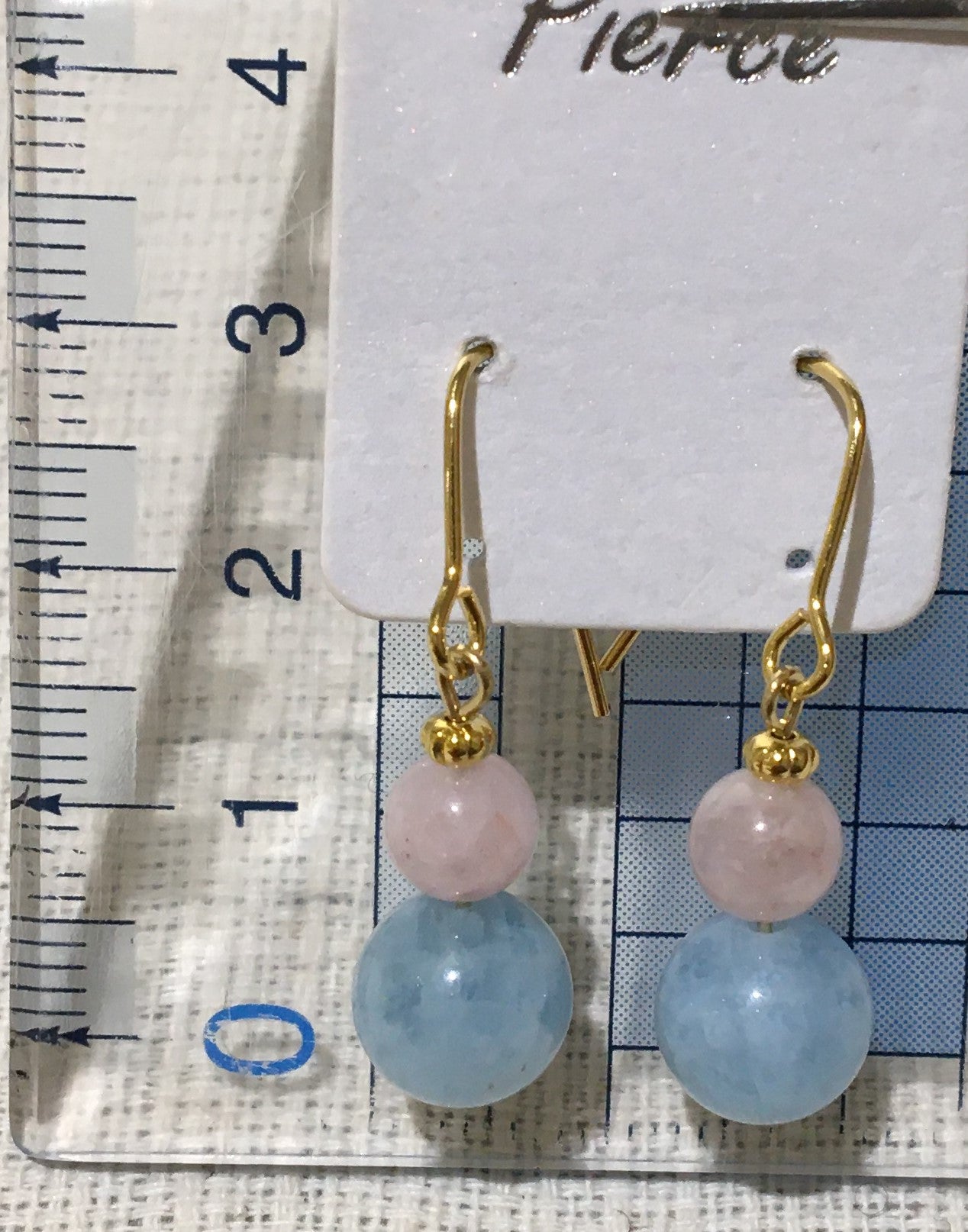 アクアマリンとモルガナイトのピアス【商品番号227】