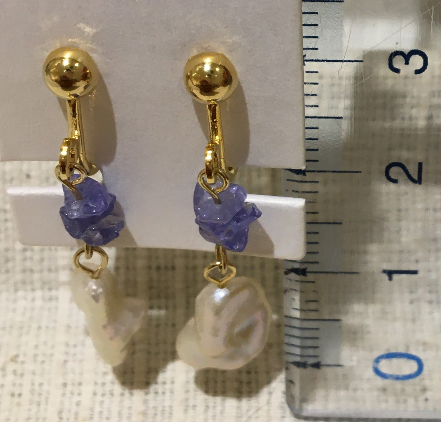 淡水パールとタンザナイトのイヤリング【商品番号150】