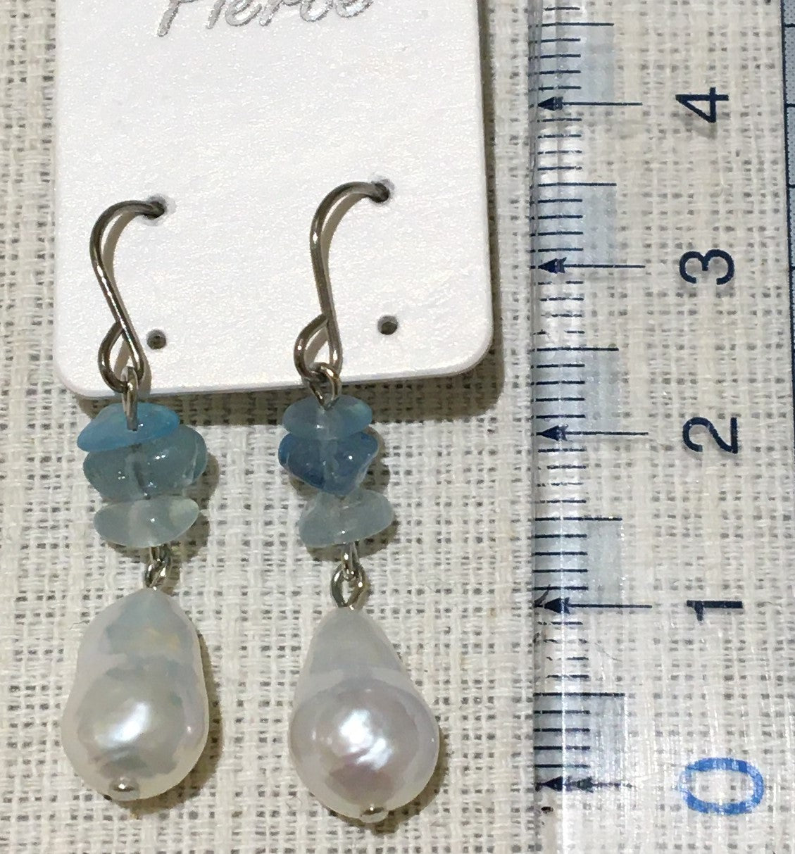 アクアマリンと淡水パールのピアス【商品番号247】